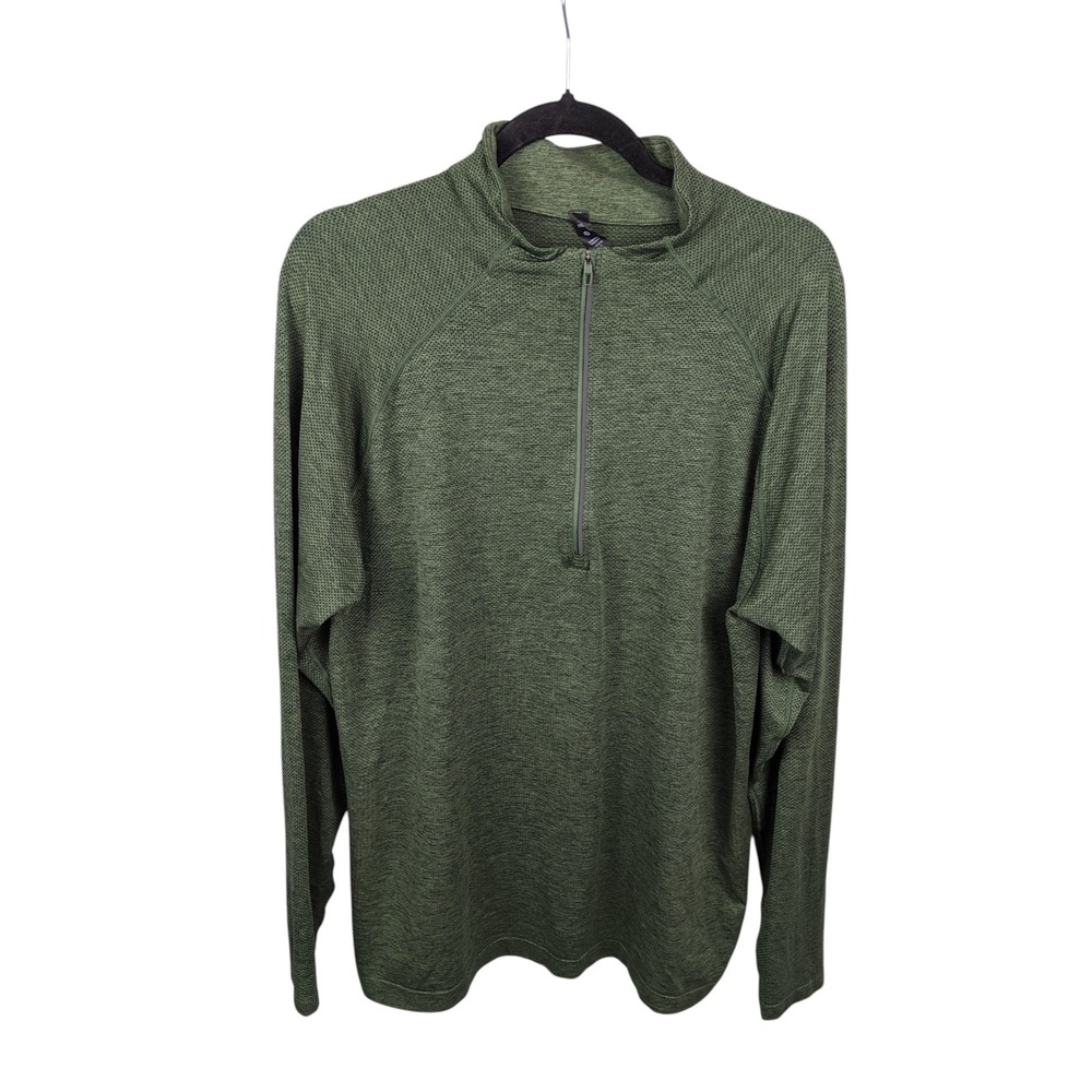 Lululemon Mens Metal Vent Tech 1/2 Zip 2.0 Green Heather Pullover XXL